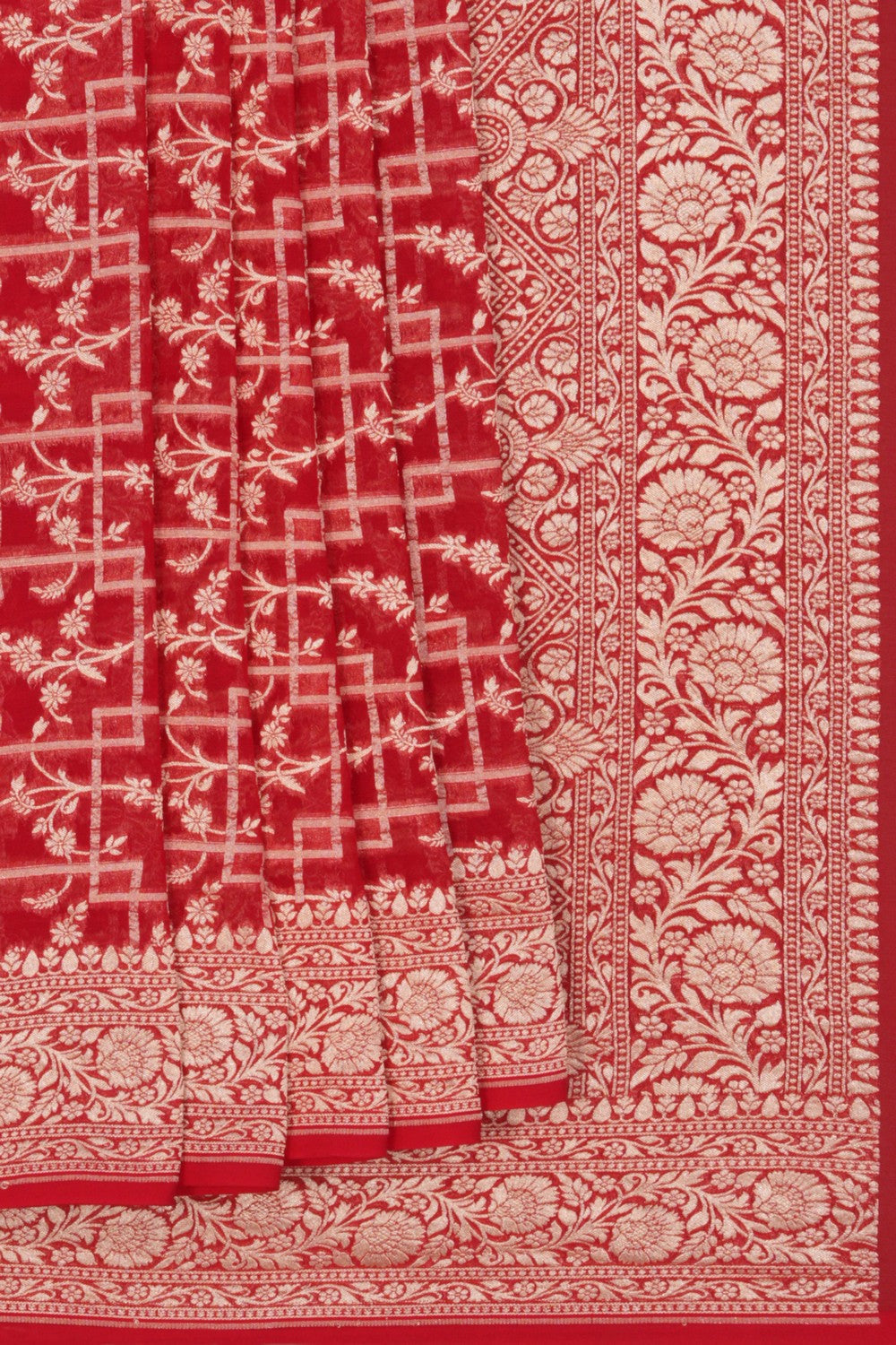 Image of Banarasi Georgette Red Saree